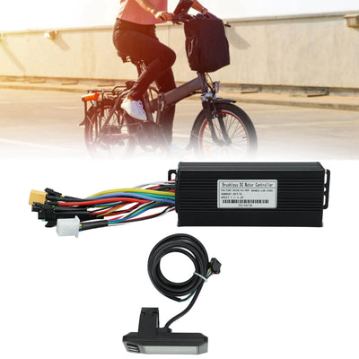 HERCHR Elektromotor Brushless Controller, DC 24V 36V 48V Motorgeschwindigkeit Controller 1000W-1500W E-Bike 30A 3-Modus Sinuswellen Umrüstsatz Mit LCD Display Für 22,2mm Lenker Elektrofahrrad Roller