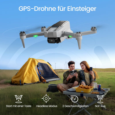 Holy Stone HS440G Drohne mit 4K Kamera für Erwachsene, 23 Min. Lange Flugzeit, Bürstenloser Motor, GPS Follow Me, Auto Rückkehr, 5G FPV Übertragung, Faltbare Kameradrohne unter 249 g für Anfänger, C0