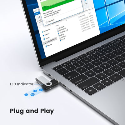 KOOTION USB Sticks 64GB USB 2.0 5 Stück Set Speicherstick USB 64G 5er Pack USB-Flash-Laufwerk Bunt Memory Sticks Metall Datenspeicher Stick Silikon 5 STK Mehrfarbig: Schwarz, Weiß, Rot, Gelb, Lila