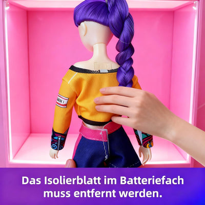 2025 𝐊-𝐏𝐎𝐏 𝐃emon 𝐇unters Puppen mit Musik-29cm huntrix kpop puppen,Demon Hunters Merch Puppen mit Puppenkostüm Zubehör-Beweglichen Armen & Beinen Doll zum Sammeln & als Fangeschenk (Mit Musik)