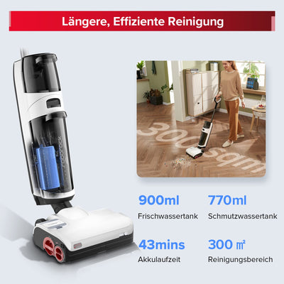 roborock Dyad Pro Nass Trockensauger Kabelloser Staubsauger 17000pa Automatische Trocknung & Selbstreinigend Wischsauger mit APP-Steuerung, Doppelte Wassertanks für Harte Böden
