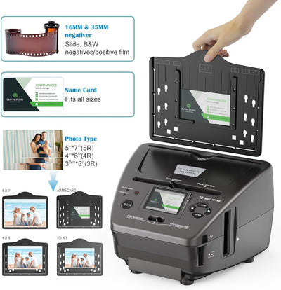 DigitPro Film- und Foto-Scanner mit 2,4-Zoll-LCD-Bildschirm, konvertiert 35 mm/135 Dias und Negativ-Film, Foto, Visitenkarte in 22 MP Digitale Bilder, Scanner-Photo-Slides-Negative-Digital