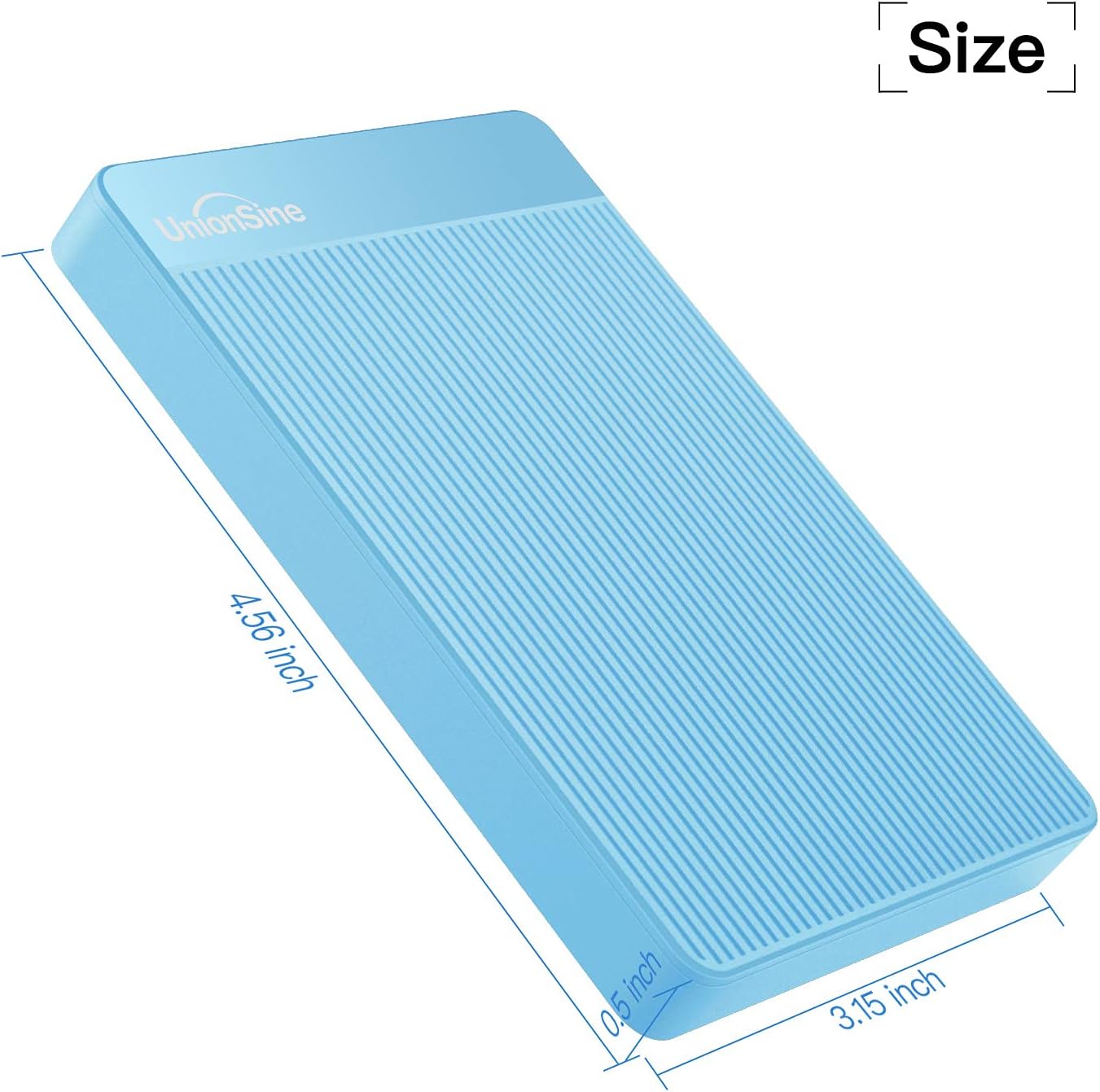UnionSine Externe Festplatte 500GB ultradünn tragbar 2,5 Zoll USB 3.0, SATA, Festplattenspeicher für PC, Mac, Desktop-Computer, Laptop, Wii U, Xbox, PS4 (Blau) HD2510