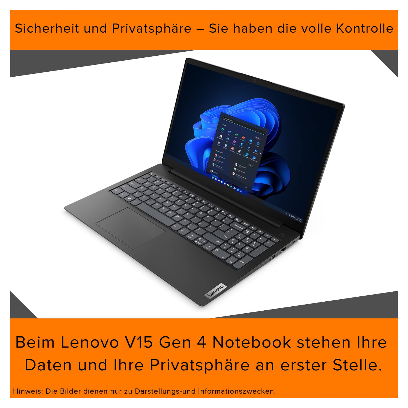 Lenovo V15 G4 IRU Laptop, Intel Core i5-13420H, 40 GB DDR4 RAM, 1 TB PCIe SSD, 15.6" FHD Display, Intel UHD Graphics, QWERTZ Tastatur, Windows 11 Pro, Iron Grey