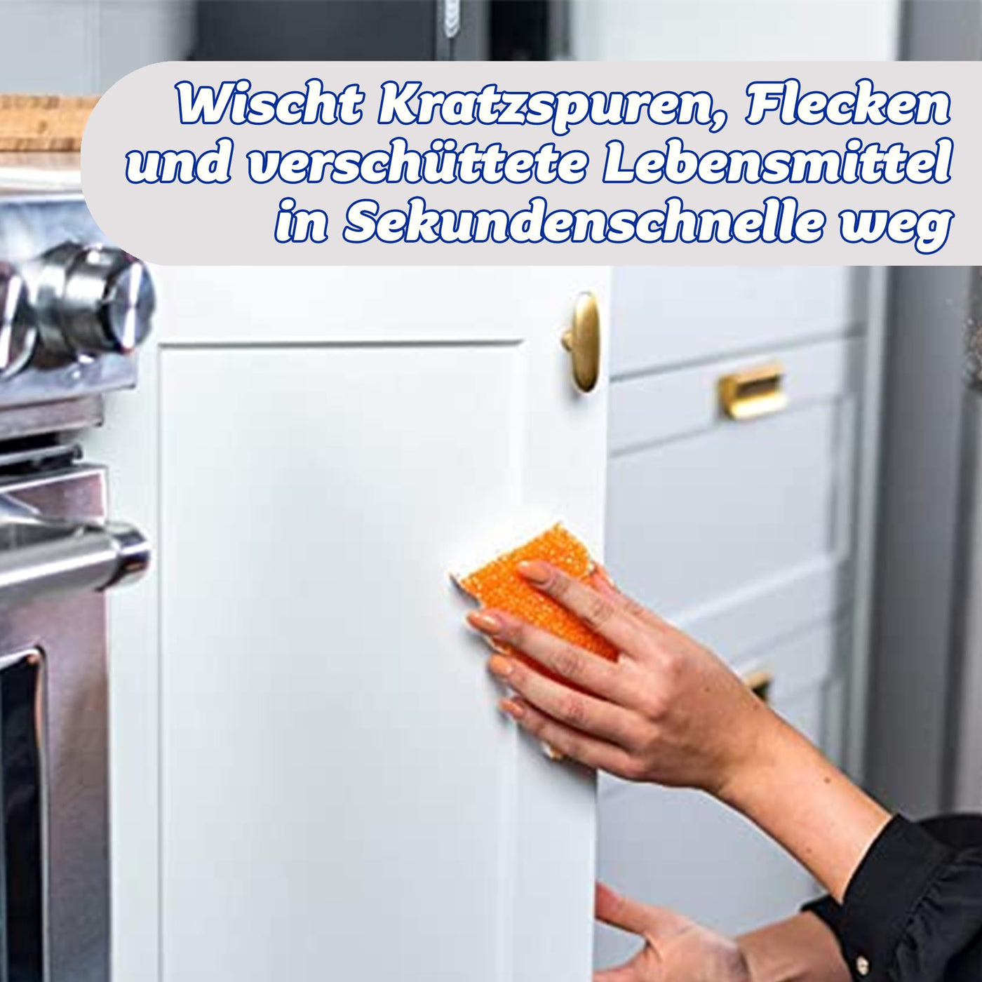Scrub Daddy Eraser Daddy 10x, Schmutzradierer, Starker & Haltbarer Melamin Schwamm, Doppelseitige Zauberschwamm Schmutzradierer, Allzweckreinigungsschwämme für gestrichene Wände, Blau Doppelpackung