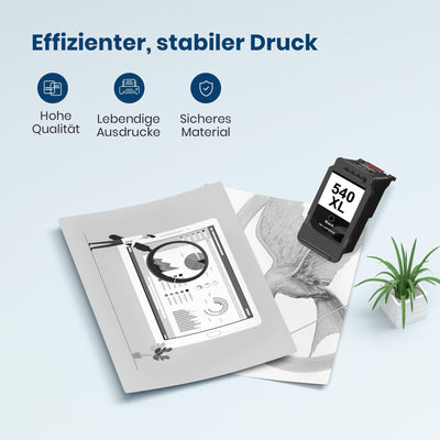 PG 540XL Schwarz Druckerpatronen Ersatz Kompatibel für Canon 540XL PG540 PG-540 XL Schwarz Patronen für Canon Pixma TS5150 TS5151 MG3550 MG3600 MG3650 MG3650s MG4200 MG4250 MX475 MX530 (1 Schwarz)