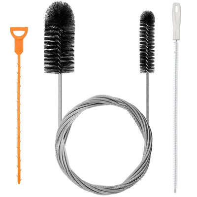 3 Stück Abflussbürste Lang 200cm Rohrreinigungsspirale Schlauchbürste Rohrbürste Rohrreinigungsbürste Abflussreiniger Spirale Bürste Flexible Abfluss Bürste für Rohre Schmales Abflussloch Schwarz