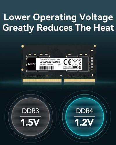 Lexar SODIMM DDR4 8GB, 3200 MHz Laptop RAM, 260-Pin SODIMM Laptop-Speicher, Hochleistungs-SO-DIMM, PC-Laptop-Computerspeicher, Hochleistungs Arbeitsspeicher (LD4AS008G-B3200ASST)