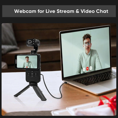 ORDRO M5 Handheld Set mit 3-Achsen-Stabilisierung, tragbare WiFi Vlog-Kamera mit IR-Nachtsicht, 120° Weitwinkel und Gesichtserkennung für YouTube