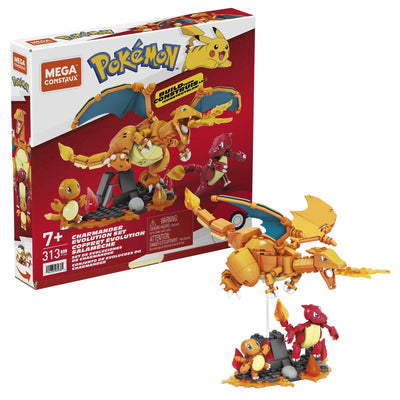 MEGA HFG06 - Mega Construx Pokémon Glumanda Evolutionsset, Konstruktionsspielzeug, Spielzeug ab 7 Jahren