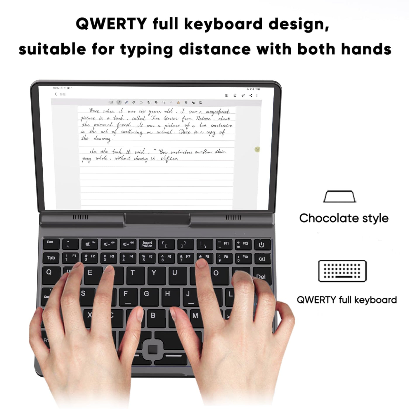 AdvanElink 8 Zoll Mini Laptop InteI N100, 12GB DDR5 1TB SSD, tragbarer Handheld-PC Win11 Pro, Touchscreen mit Stylus-Stift, WiFi6/Kamera/PD-Ladung