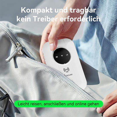 Mobiler WLAN Router, tragbares WLAN für unterwegs,4G Mobiler Wi-Fi-Router,150 Mbit/s, mit SIM-Kartensteckplatz,Typ-C Schnittstelle, WLAN Router Mobil für Reisen, Business & ohne Vertrag