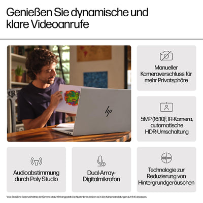 HP Envy Laptop | 17,3" FHD Touchscreen | Intel Core Ultra 7 155H | 16 GB DDR4 RAM (2X 8 GB) | 1 TB SSD | Intel Arc Graphics | Windows 11 Home | Copilot+ Key | QWERTZ Tastatur | Silber