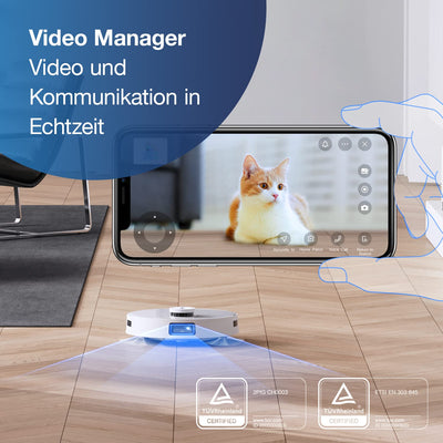 ECOVACS DEEBOT T10, Staubsaugerroboter mit vibrierenden Wischplatten (OZMO 3.0), 3000PA Saugstärke, Hinderniserkennung mit KI (AIVI 3.0), 3D-Kartierung, 5200 mAh Akku, YIKO Sprachassistent