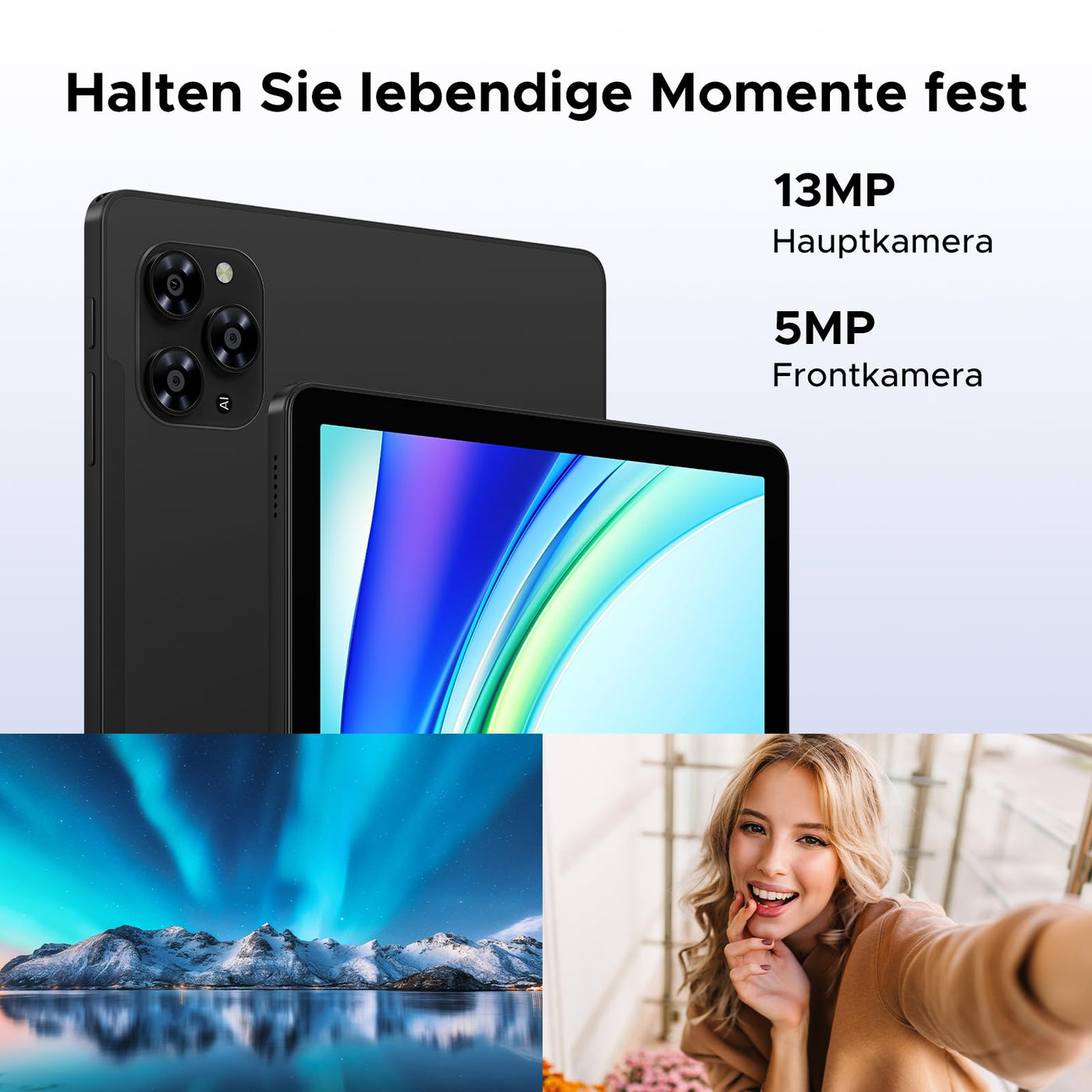 DOOGEE Tab G6 Android 15 Tablet 11 Zoll, 30GB RAM + 256GB ROM Tablet mit SIM Card Slot, 90Hz IPS, 8000mAh Akku, Unisoc T7250 Octa-Core, Widevine L1, 13MP, 4G LTE, 3,5mm Kopfhörer/5G WiFi/Face ID