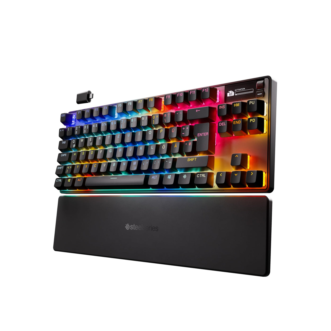 SteelSeries Apex Pro TKL Wireless Gen 3 - HyperMagnetic Gaming-Tastatur - OmniPoint 3.0 Switches - Anpassbares Ansprechverhalten - Sofort einsetzbare Presets - Rapid Tap/SOCD - OLED - DE QWERTZ Layout