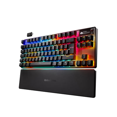 SteelSeries Apex Pro TKL Wireless Gen 3 - HyperMagnetic Gaming-Tastatur - OmniPoint 3.0 Switches - Anpassbares Ansprechverhalten - Sofort einsetzbare Presets - Rapid Tap/SOCD - OLED - DE QWERTZ Layout