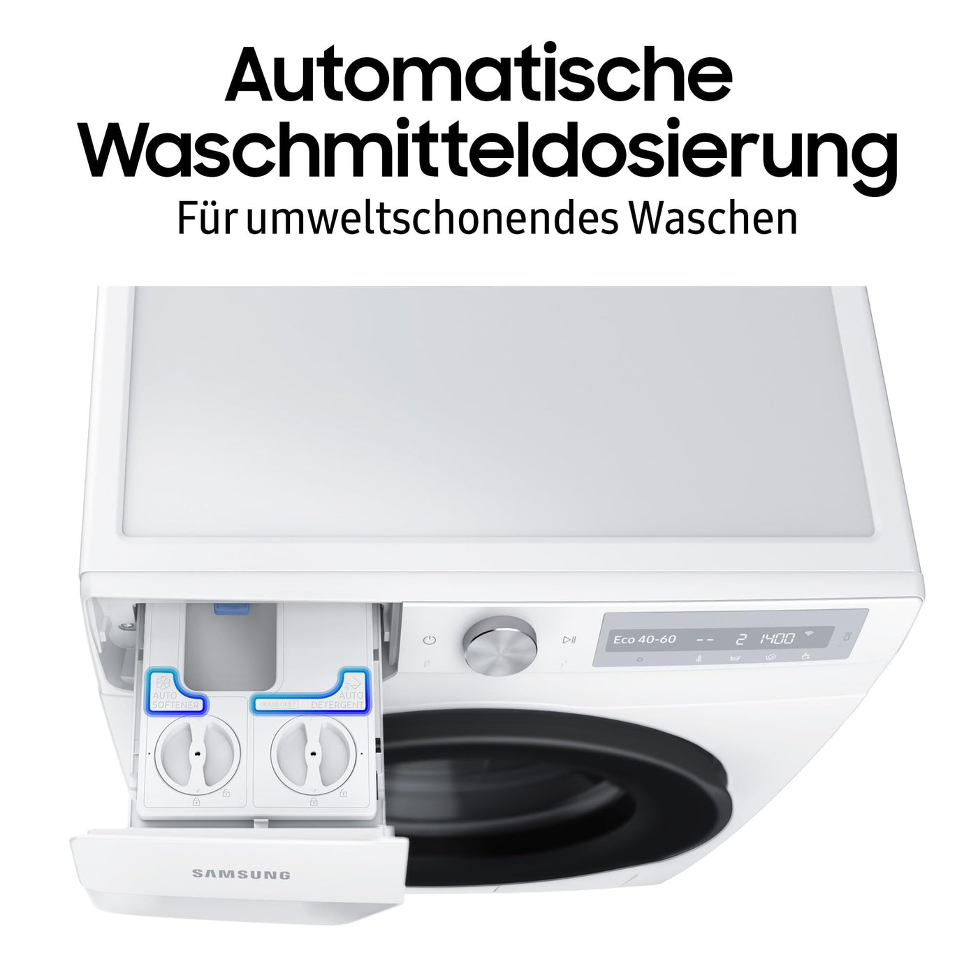 Samsung WW11DG6B85LBU2 Waschmaschine, 11 kg, 1.400 U/min, Extra energiesparend, EEK: A (-10%), AI Ecobubble, AI Wash, SuperSpeed 39 Min, AI Control, Schwarz