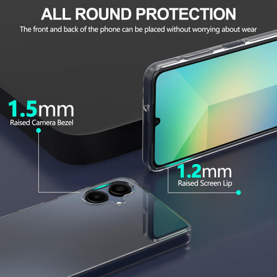 THIYUFUNS Hülle für Samsung Galaxy A06 4G Schutzhülle mit 2 Stück Schutzfolie, Dünne Weiche TPU Silikon Transparent Stoßfest Kratzfest Handyhülle Case Cover für Samsung Galaxy A06 4G (6.7") - 02