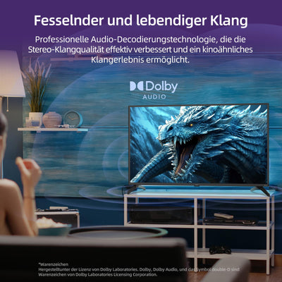 CHIQ L40G5N 40 Zoll Roku TV, FHD Smart TV, HDR10, Works with Alexa, DVB-T2/T/C/S/S2, Unterstützt Apple Air-Play, Google Assistant, Apple TV+, Prime Video, HDMI/USB, 2025