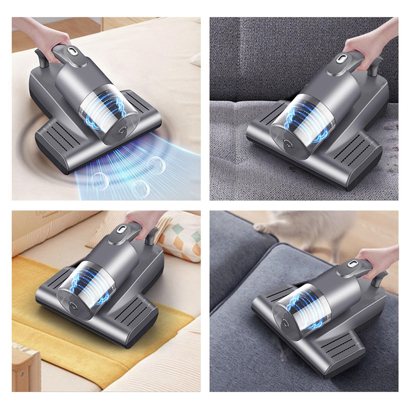 SEAFRONT Matratzen-Staubsauger, Hand-UV, 15 KPa, Saugkraft, 57.000 U/min, Kabelloser Staubsauger mit UV-C-Licht und Ultraschall für Bett, Sofa