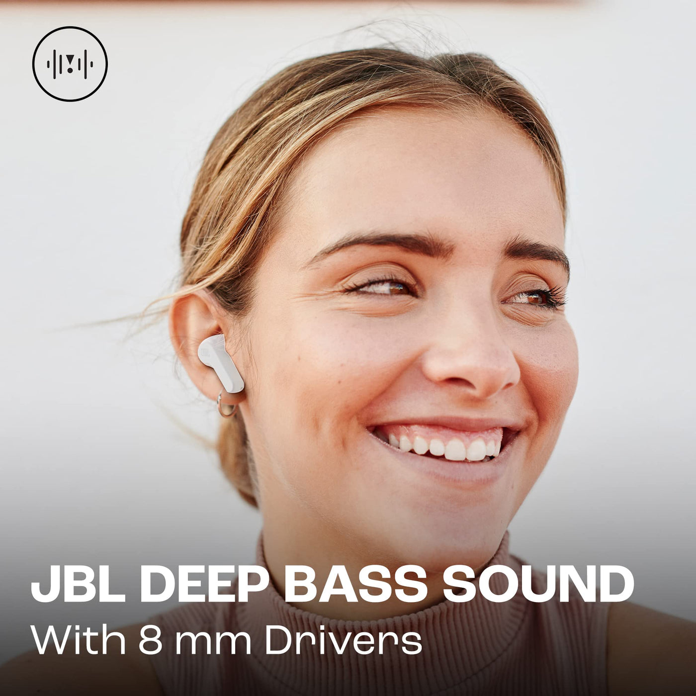 JBL Wave Beam – Kabellose In-Ear Ohrhörer mit IP54 und IPX2 Wasserdichtigkeit – Freisprechfunktion und 32 Stunden Akkulaufzeit – In Weiß