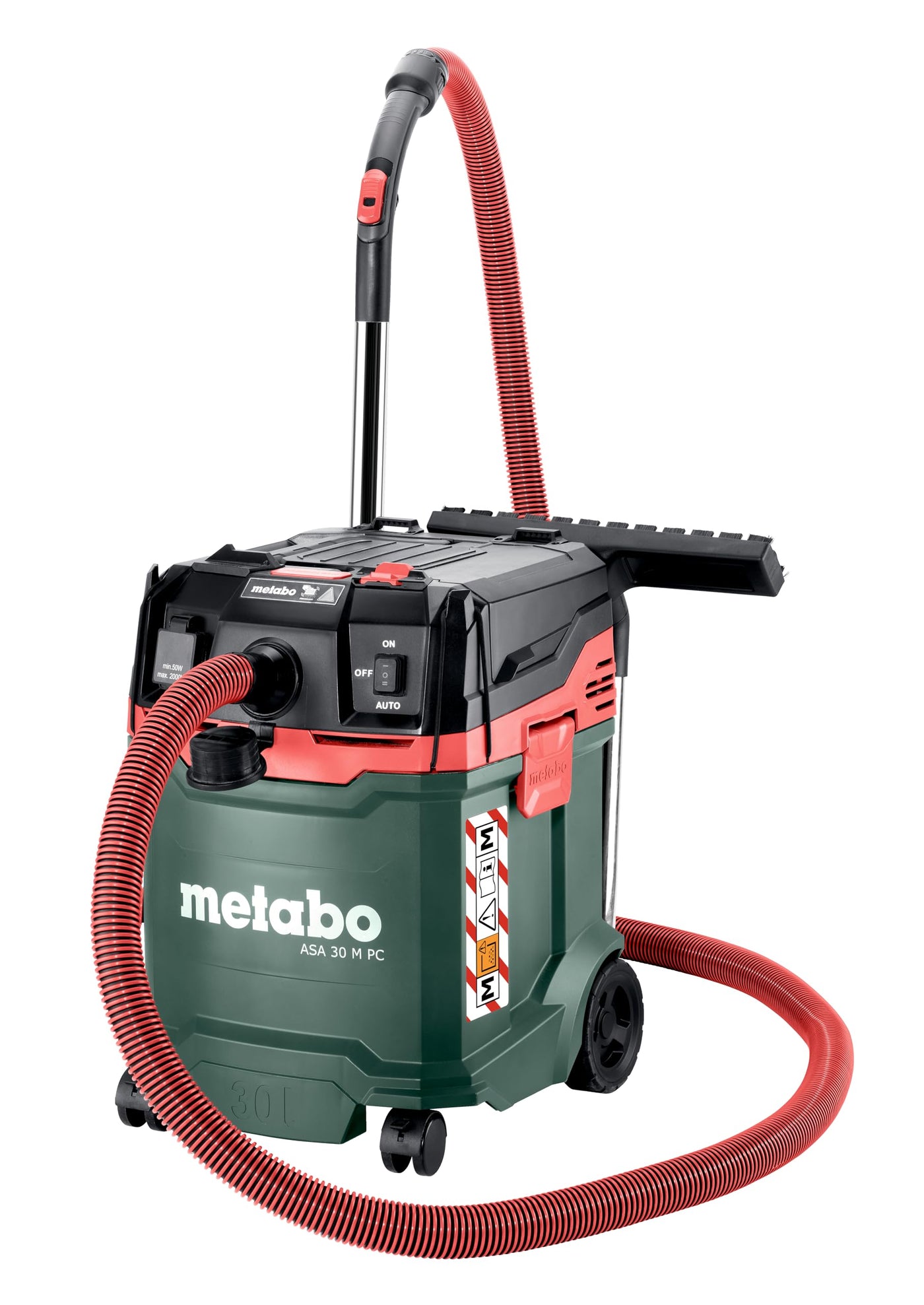 Metabo ASA 30 M PC Allessauger – 602087000 – Nass-/Trockensauger mit integrierter Filterabreinigung – 8 m Kabellänge