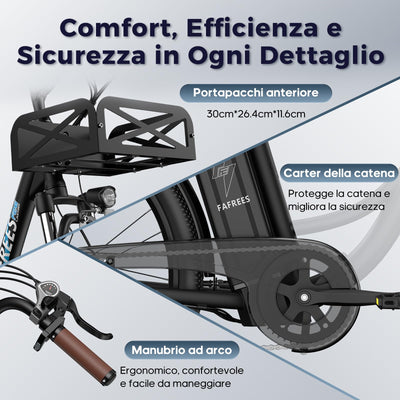Fafrees Elektrofahrrad 160 km-200 km, E-Bike für Damen und Herren, 26 Zoll Elektrofahrrad mit 20,3 Ah abnehmbarer Batterie, Ebike 250 W für Stadt, Elektrofahrrad F26 Lasting EAPC 2024, grau