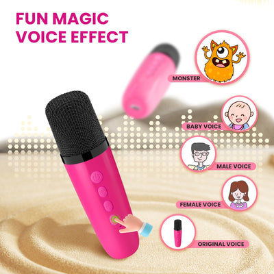 BONAOK Mikrofon Karaoke Maschine, Bluetooth Karaokemaschinen für Kinder Erwachsene, Tragbarer Karaoke-Player Mikrofon zum Aufladen, Kinder Elektronisches Spielzeug (Rosenrot)