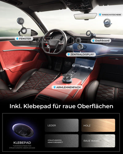 MRGLAS 2025 Upgraded Handyhalterung Auto Magnet für Magsafe Autohalterung, Vakuum Saugnapf Handy Halterung Auto [89+LBS Saugleistung & 2800gf Stärkster Magnet], 360° Drehbar für KFZ/Spiegel/iPhone