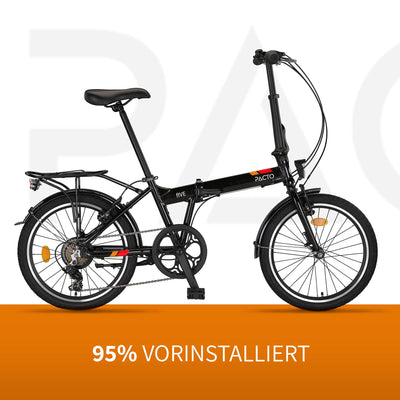 PACTO Five - Hollandrad Hochwertiges Klappfahrrad 27cm Aluminiumrahmen Bike 20 Zoll Aluminiumräder Bicycle, 6 Speed Shimano Gänge Faltrad Klapprad Fahrrad Klappfahrrad Für Erwachsene