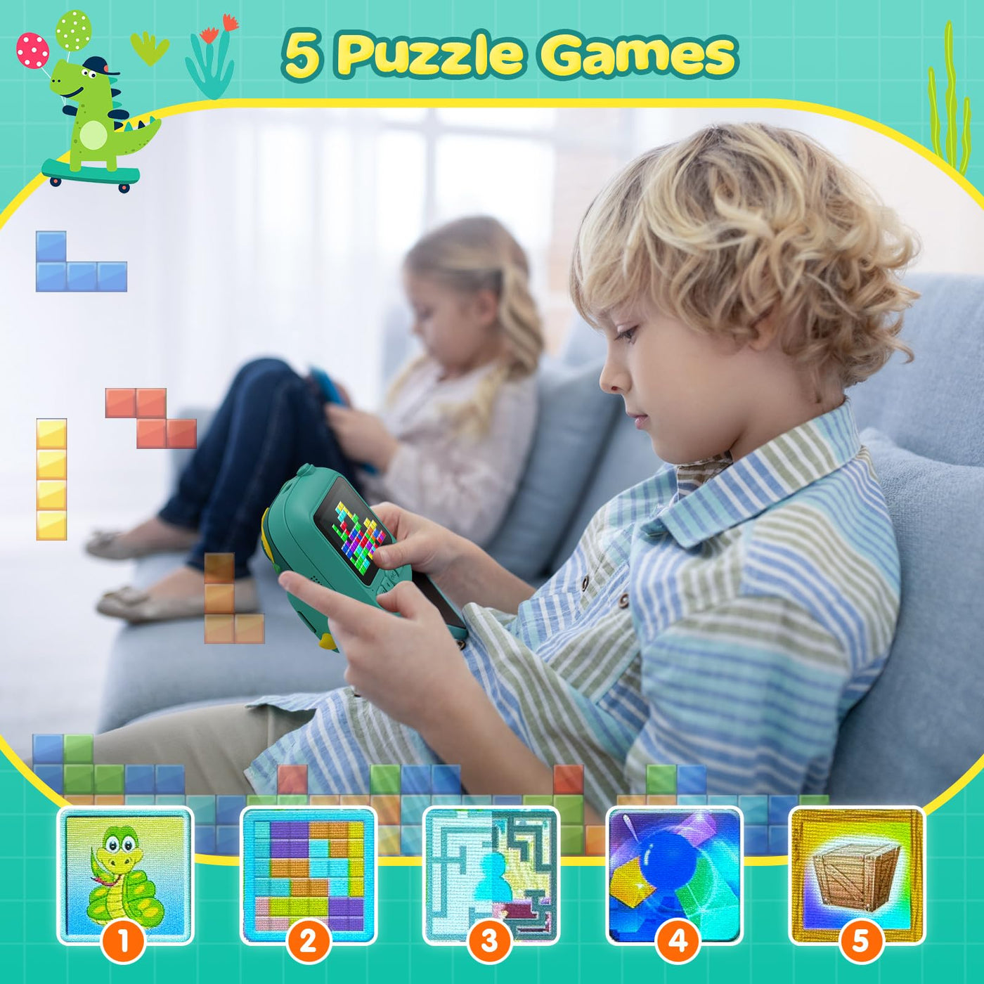 Kinderkamera Sofortbildkamera, CAMCLID 2,4 Zoll Digitalkamera Kinder Dinosaurier Sofortbildkamera mit 32G Karte und 3 Rollen Druckpapier, Geschenke für Jungen und Mädchen 3-12 Jahre