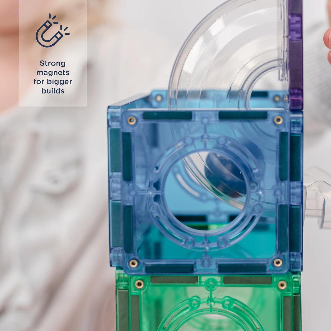 CONNETIX Magnetische Fliesen Regenbogen Ball Run Packen, 92 Stück