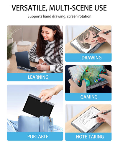 8-Zoll 2-in-1 Mini-Laptop mit QWERTZ-Tastatur, drehbarem HD-Touchscreen & Stiftunterstützung, Windows 11 Pro, N150, 12GB RAM, 1TB SSD, Wi-Fi 6, BT 5.2, HDMI, Typ-C, 2MP Kamera
