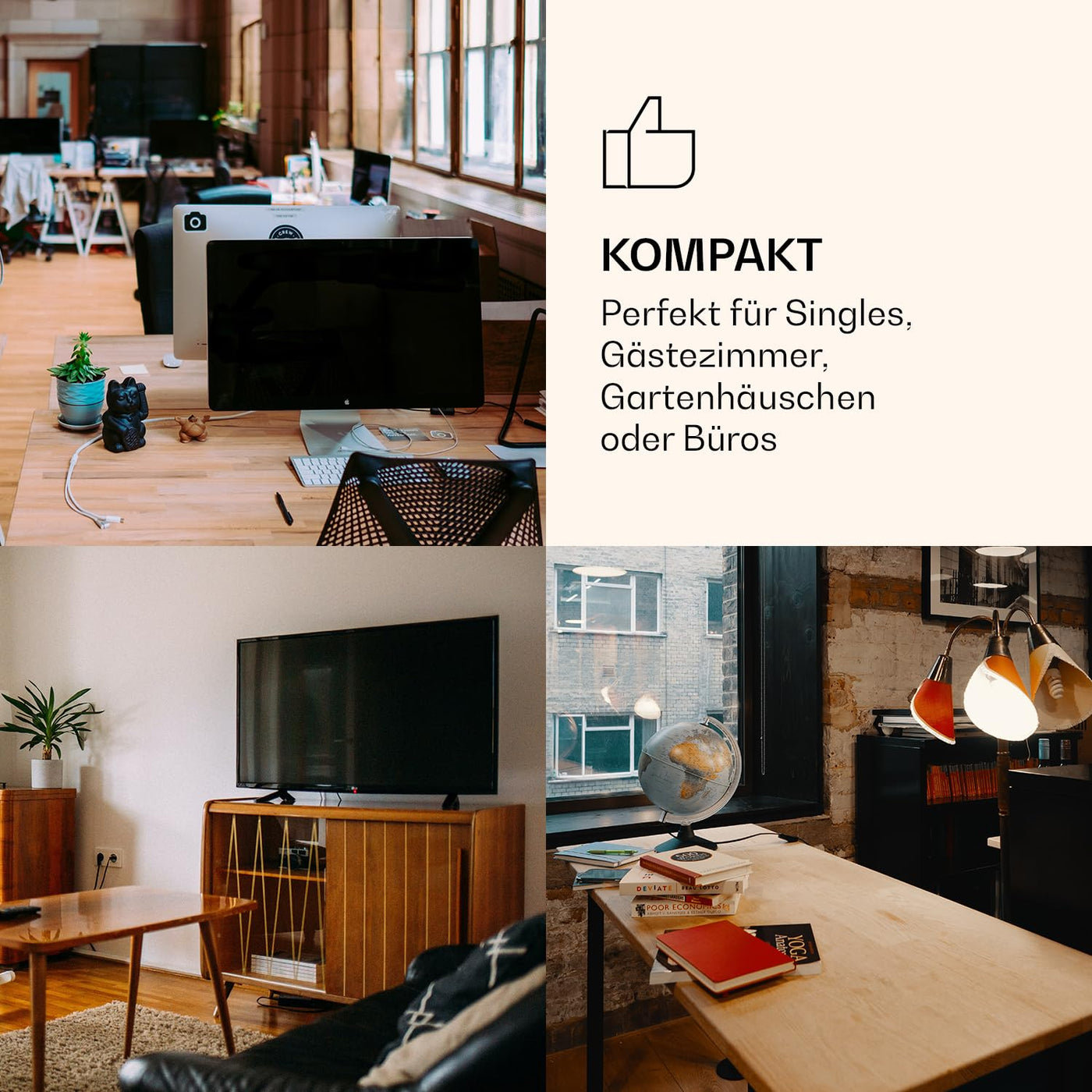 Klarstein CoolArt Kühl-Gefrier-Kombination - Kühlschrank mit 2 Kühl-Ebenen, Design-Front, Thermostat mit 5 Stufen, 0 bis 10 °C, Fassungsvermögen: 79 Liter, Motiv: Wald