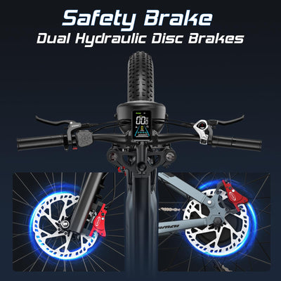 tifgalop Elektrofahrrad für Erwachsene, bürstenloser Hochfrequenzmotor, Doppel-Amortisierung, herausnehmbarer 48V18AH-Akku, maximale Reichweite 45-90 km, 26-Zoll-Mountainbike
