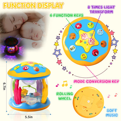 Baby Spielzeug Mädchen Junge Drehender Projektor 12 18 Monate mit Musik/Licht Kinderspielzeug ab 1 2 jahr Kinder Babyspielzeug Geschenk Frühes Lernen für Kleinkind
