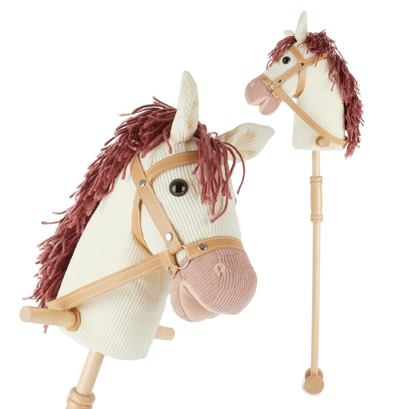 Bieco Steckenpferd Kinder Ginger | Hobby Horse Pferde | Steckenpferd Rollen | Steckenpferd Holz Pferd Stab | Stock Pferde Schöne Steckenpferde für Kinder Stockpferd Kleinkind