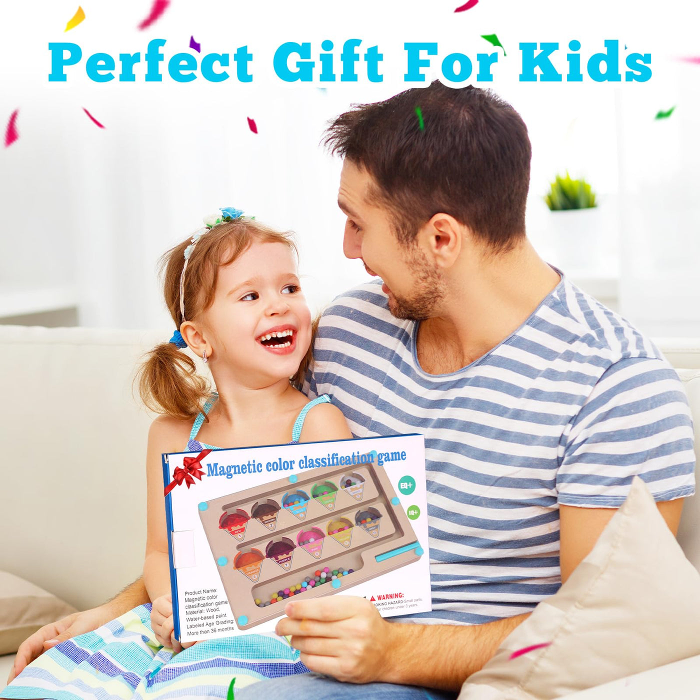Montessori Spielzeug ab 3 Jahre,Magnetspiel Labyrinth Spielzeug Busy Board,Holzspielzeug Zahlen und Farben Lernspielzeug Motorikspielzeug ab 3 4 5 6 Jahre,Weihnachts Geschenk für Kinder Jungen Mädchen