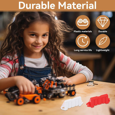 RC Drift Barriere, 120 Stücke 62x18x24mm Universal Kunststoff RC Drifting Rennstrecke Straßensperre Ferngesteuertes Auto DIY Rennstrecke Straße Barriere Drift Feld Zaun Landebahn Dekorative Zubehör