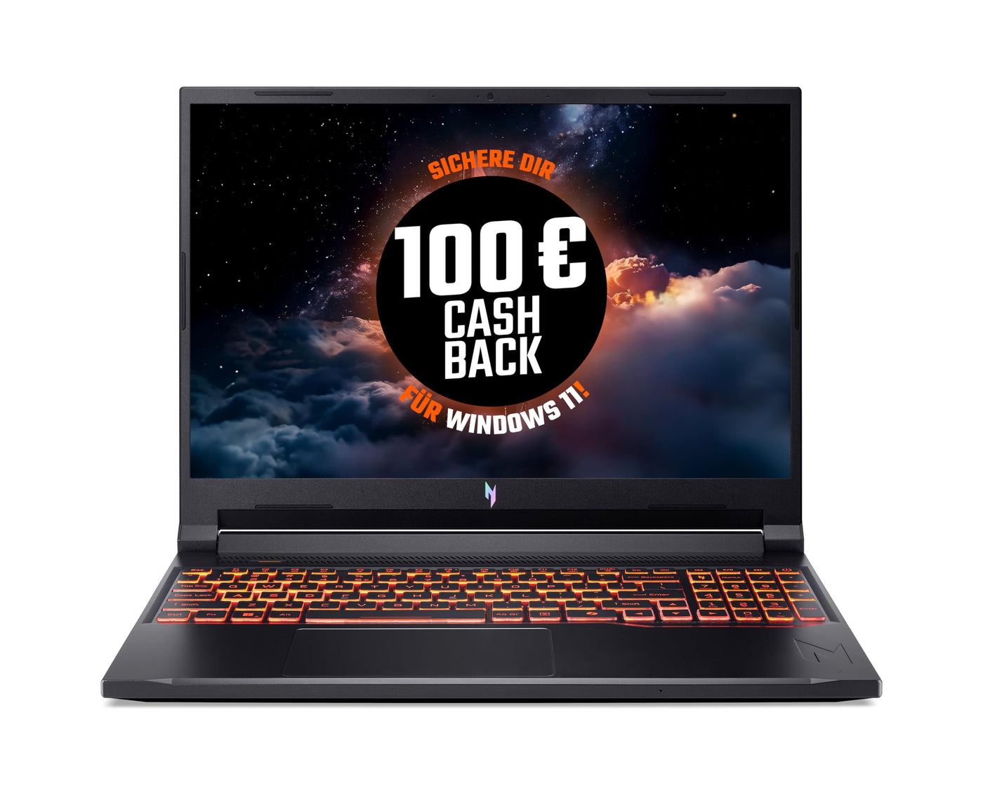 Acer Nitro V 16 AI (ANV16-42-R96W) Gaming Laptop, 16" WUXGA IPS 180Hz Display, AMD Ryzen 7 260, 16 GB RAM, 1 TB SSD, NVIDIA GeForce RTX 5070, Windows 11, QWERTZ Tastatur, Black