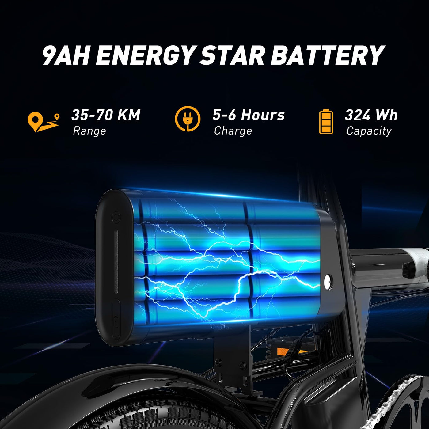 HITWAY E Bike 16 Zoll Elektrofahrrad E Bike, Pedelec mit 250W Motor, 25km/h Geschwindigkeit, 324Wh Batterie E-Fahrräder für Erwachsene BK35S (Schwarz-BK35S-9Ah)