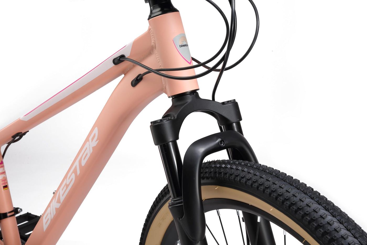 BIKESTAR Kinder Fahrrad Aluminium Mountainbike 21 Gang Shimano, Scheibenbremse ab 9 Jahre | 24 Zoll Kinderrad MTB | Berry