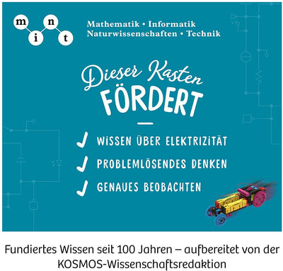 KOSMOS 620707 Electro Power – Einstieg in die Welt der Elektrizität, Amazon Exklusiv, Technik Experimentierkasten für Kinder ab 8 Jahre, Elektronik Baukasten mit 5 motorisierten Modellen