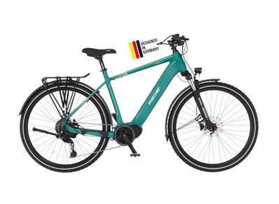 FISCHER E-Bike ATB Terra 4.0i Elektrofahrrad für Damen und Herren, RH 55, Mittelmotor 80, 36 V Akku, Adventure Green matt
