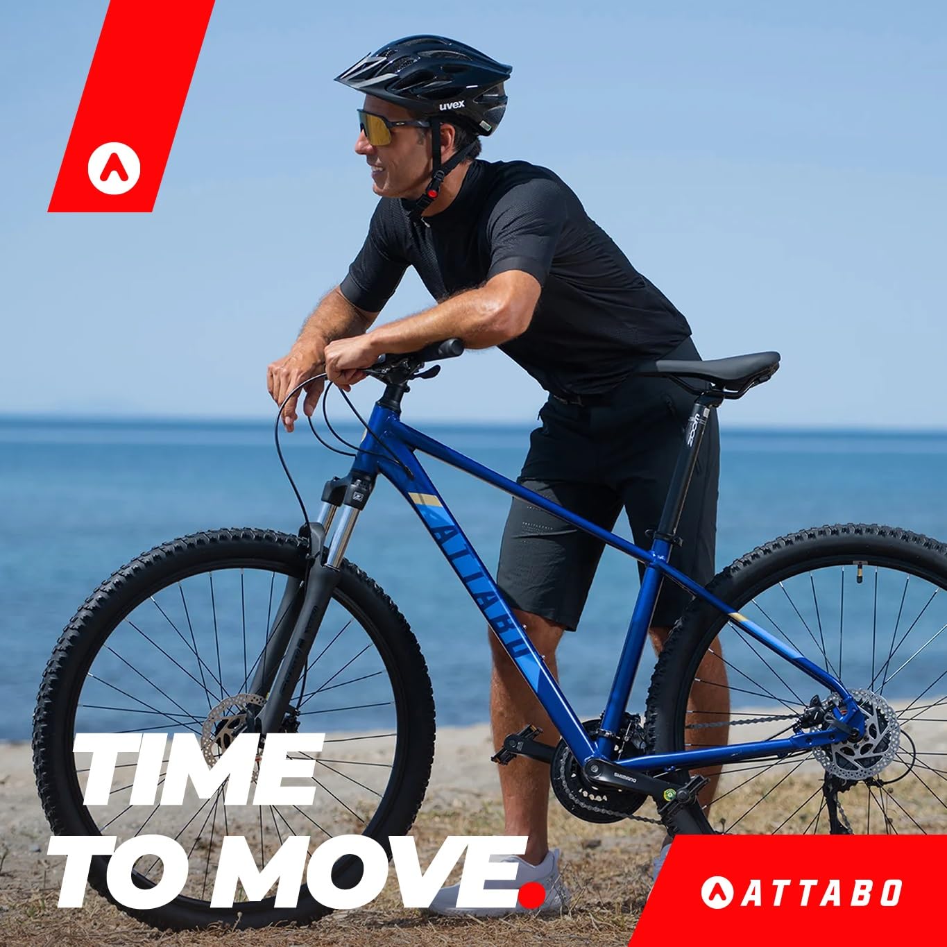 ATTABO Herrenfahrrad Alpe 3.0 mit Aluminiumrahmen 21" Ergonomischer Lenker Hydraulische Scheibenbremsen Blau Mountainbike mit 29" Rädern mit Zubehör Verstellbarer Sattel 24-Gang Schaltung