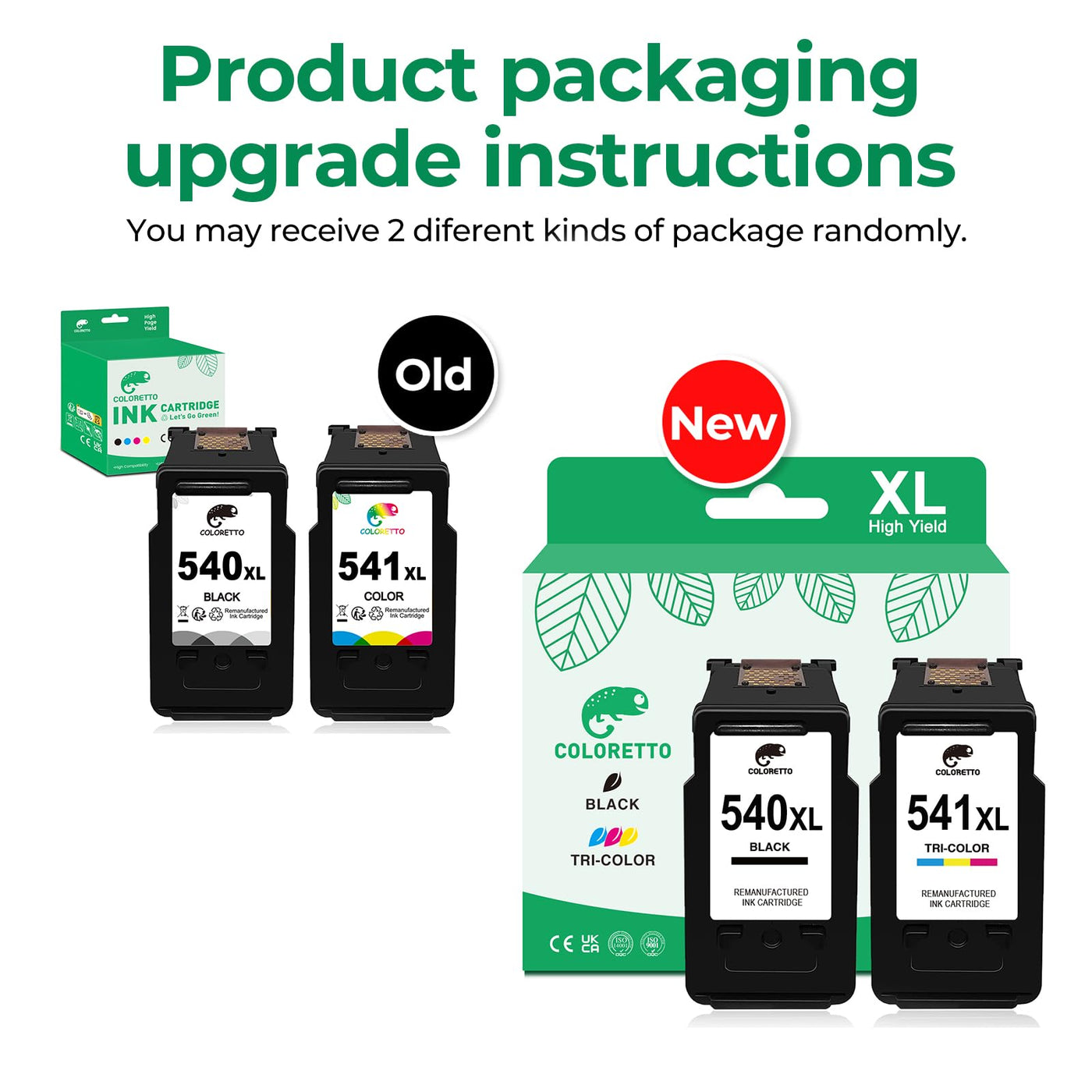 COLORETTO 540 XL 541 XL Druckerpatrone für Canon PG 540XL CL 541XL für Pixma TS5150 MG3150 MG3500 MG3600 MG3650 MX475 MX375 MX535 Wiederaufbereitet Patrone (1 Schwarz 1 Farbe)