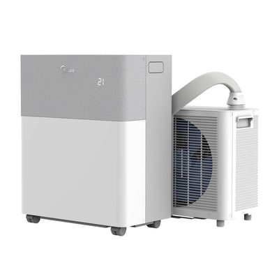 Midea Portasplit Klimaanlage, 4-in-1 Mobile Klimaanlage,Kühlen, Heizen, Entfeuchten, Ventilieren, Kühlen A++/Heizen A+, 12000 BTU 3, 5kW, für Räume bis zu 42 m² / 105 m³,nur 39 dB(A) im Silent-Modus