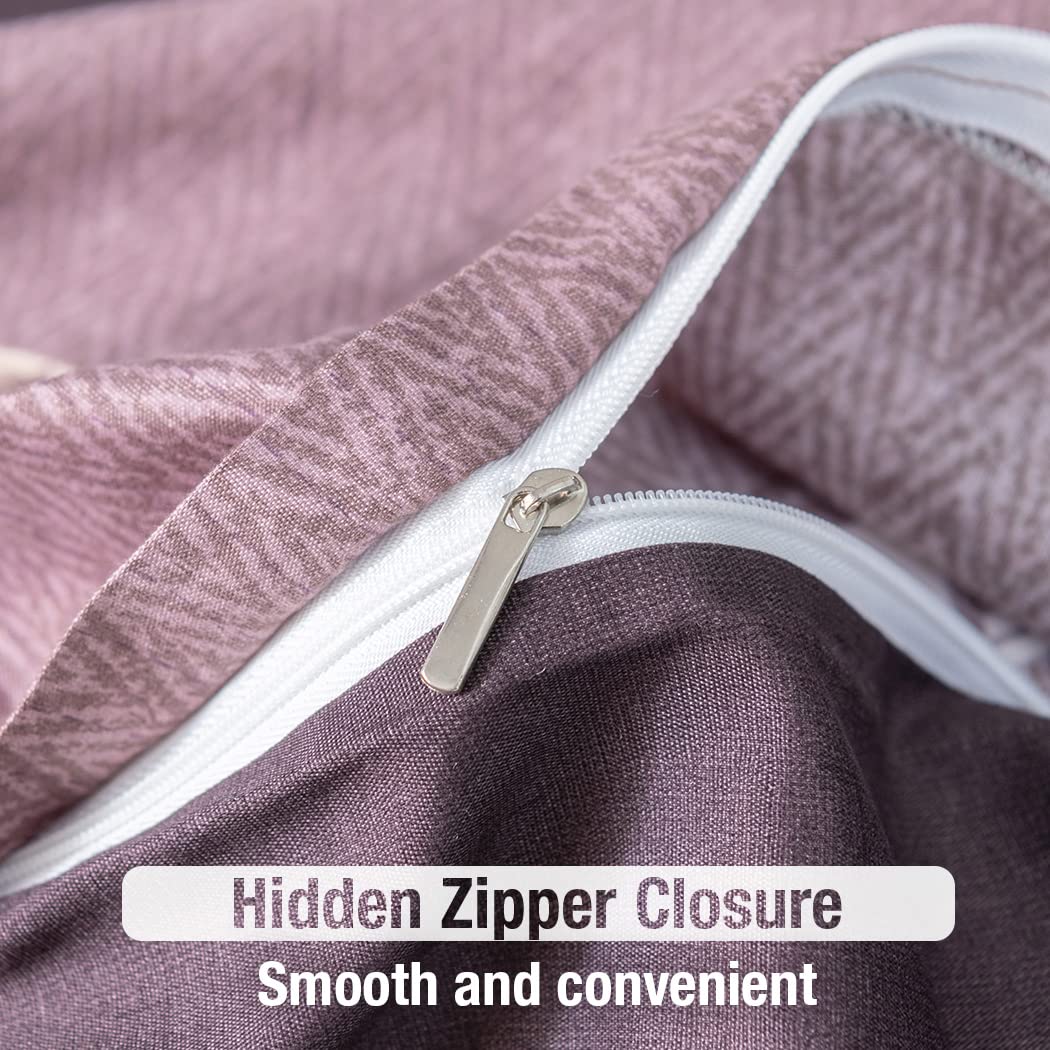 Lekesky Bohemian Bettwäsche 200x200 cm 3 Teilig - Bettbezug mit Reißverschluss und 2 Kissenbezug 80x80cm, Rosa