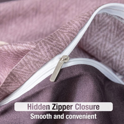 Lekesky Bohemian Bettwäsche 200x200 cm 3 Teilig - Bettbezug mit Reißverschluss und 2 Kissenbezug 80x80cm, Rosa